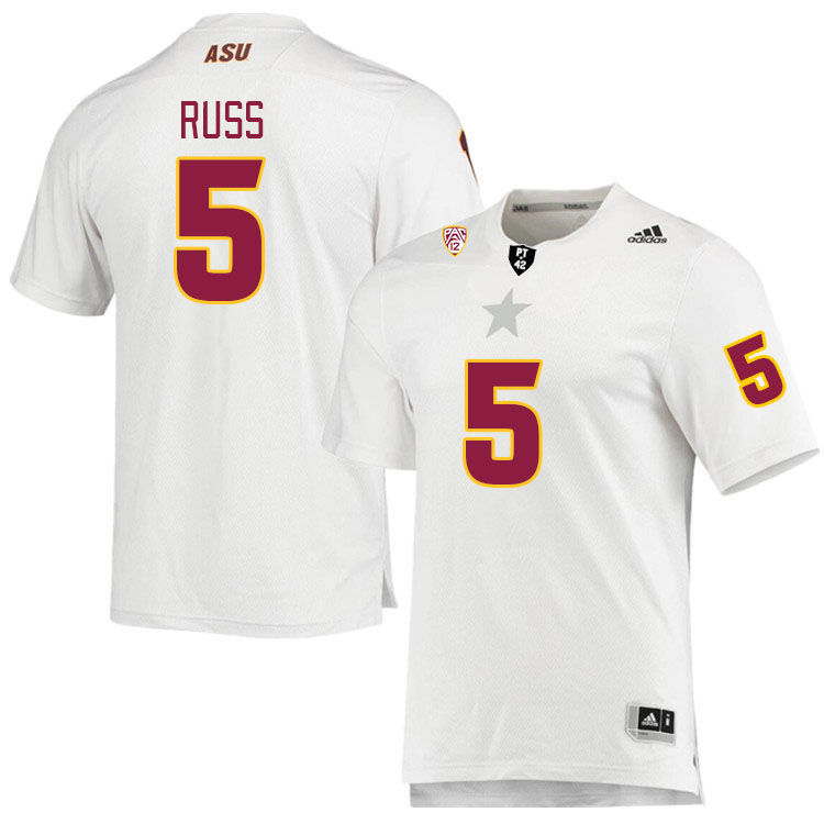 Men #5 Shawn Russ Arizona State Sun Devils College Football Jerseys Stitched Sale-White - Click Image to Close